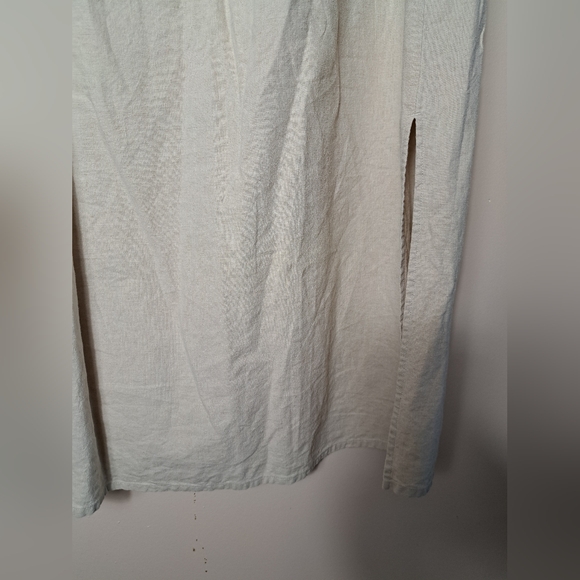 BLAIR Vintage Khaki Embroidered Linen Cotton Blend Skirt Size Large - Picture 9 of 13